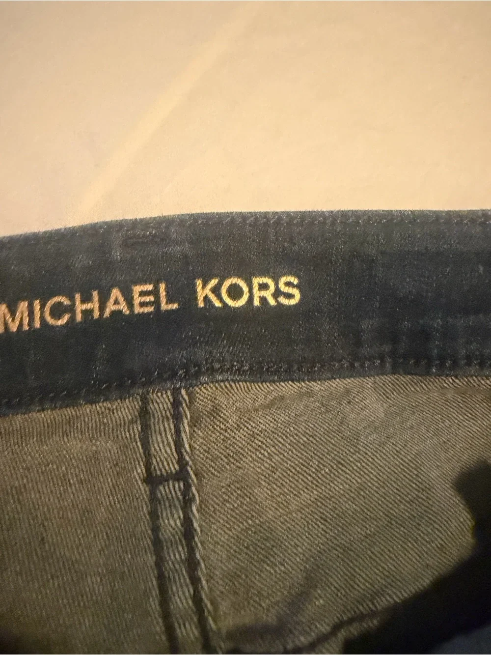 Michael Kors Dark Blue Denim Skirt with Gold Logo